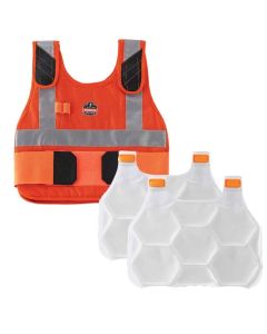 Ergodyne Chill-Its 6215 Premium FR Phase Change Cooling Vest with Rechargeable Ice Packs
