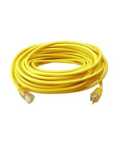 Southwire 12/3 SJTW 50' Yellow Outdoor Extension Cord w/ Power Light Indicator