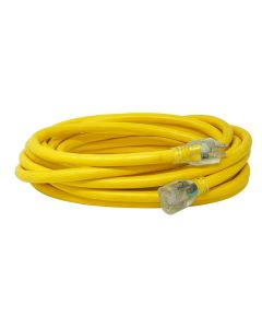 Southwire 10/3 SJTW 25' Yellow Outdoor Extension Cord w/ Power Light Indicator