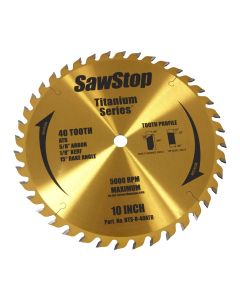 SawStop 10" 40 Tooth Titanium Series Combination Blade