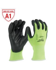 Milwaukee High-Viz Cut Level 1 Polyurethane Dipped Gloves - S