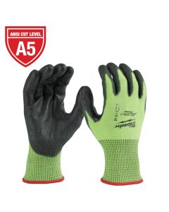 Milwaukee High-Viz Cut Level 5 Polyurethane Dipped Gloves - S