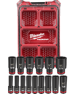 Milwaukee SHOCKWAVE Impact Duty Socket 1/2" Drive 15pc SAE PACKOUT Set