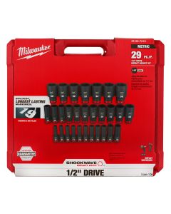 Milwaukee 29 Piece SHOCKWAVE Impact Duty™ 1/2" Drive Metric Deep 6 Point Socket Set