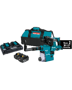 Makita 36V (18V X2) LXT® Brushless 1‑1/8" AVT® Rotary Hammer Kit, SDS‑PLUS, w/ HEPA Dust Extractor, AFT®, AWS® Capable (5.0Ah)