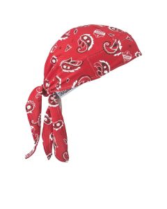 Ergodyne Chill-Its 6615 High-Performance Bandana Do Rag - Terry Cloth Sweatband - Red Western