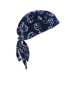 Ergodyne Chill-Its 6615 High-Performance Bandana Do Rag - Terry Cloth Sweatband - Navy Western