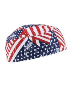 Ergodyne Chill-Its 6630 High-Performance Skull Cap - Terry Cloth Sweatband - Stars & Stripes