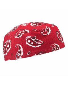 Ergodyne Chill-Its 6630 High-Performance Skull Cap - Terry Cloth Sweatband - Red Western