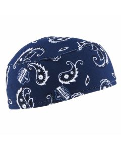Ergodyne Chill-Its 6630 High-Performance Skull Cap - Terry Cloth Sweatband - Navy Western