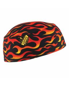 Ergodyne Chill-Its 6630 High-Performance Skull Cap - Terry Cloth Sweatband - Flames