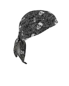 Ergodyne Chill-Its 6615 High-Performance Bandana Do Rag - Terry Cloth Sweatband - Skulls