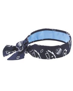Ergodyne Chill-Its 6700CT Evaporative Cooling Bandana Headband - PVA, Tie Closure - Navy Western