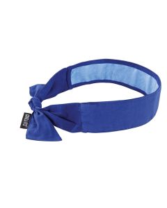 Ergodyne Chill-Its 6700CT Evaporative Cooling Bandana Headband - PVA, Tie Closure - Solid Blue