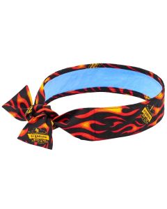 Ergodyne Chill-Its 6700CT Evaporative Cooling Bandana Headband - PVA, Tie Closure - Flames