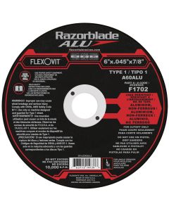 Flexovit 6"x.045"x7/8" Type 1 Cutoff Wheel (10,000 Max RPM)