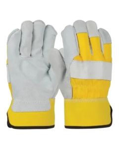 PIP General Purpose Split Cowhide Gloves - Gray/Yellow - 2XL