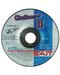 United Abrasives/SAIT 5"x1/8"x7/8" Challenger II™ 36 Grit Type 29 Aluminum Oxide Blending Disc