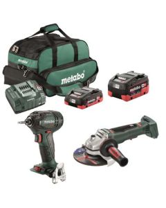 Metabo 18V Lithium Ion Cordless Angle Grinder & Impact Driver Combo Kit